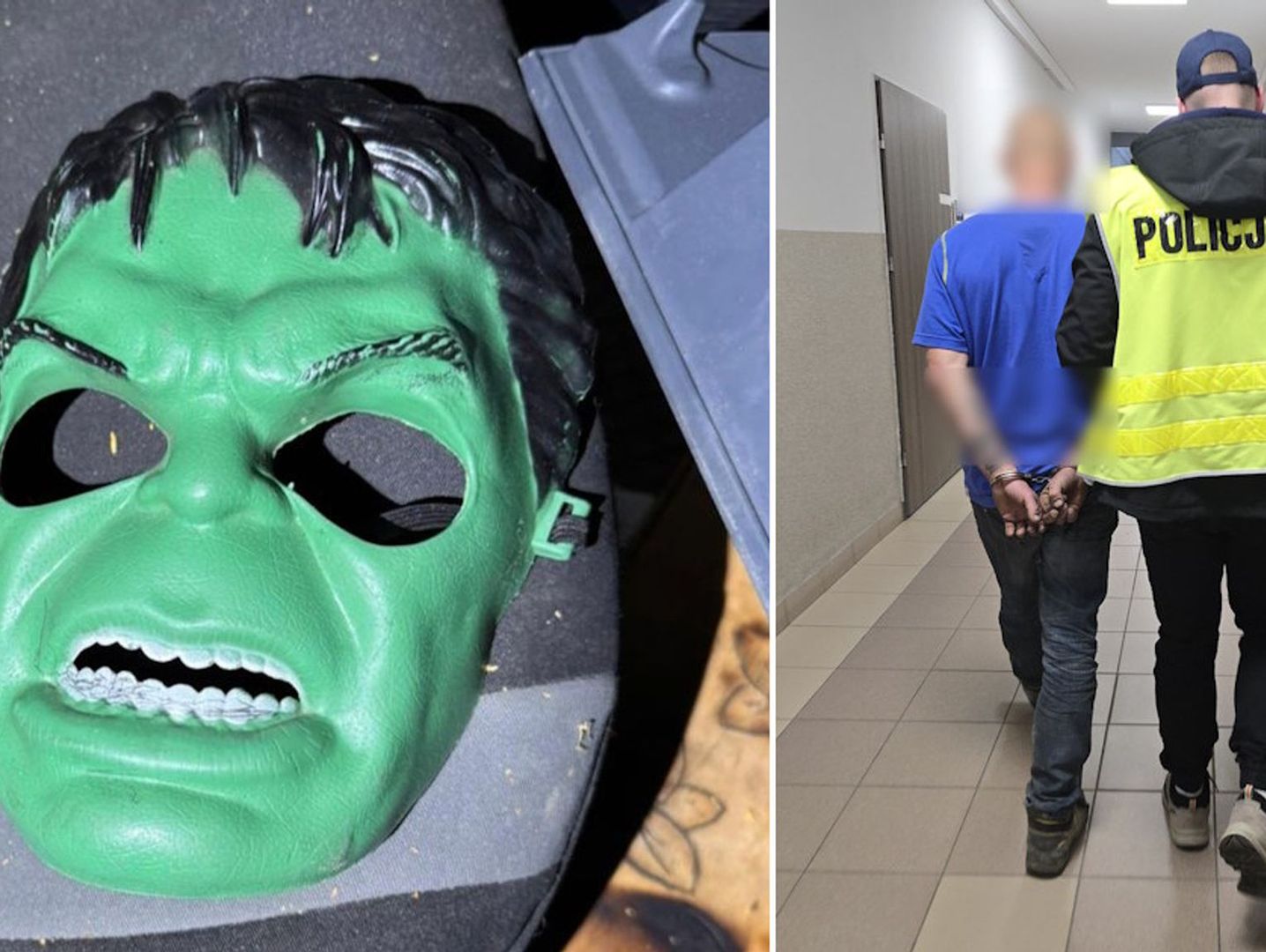 Dolny Śląsk: Jechał nocą bez tablic i z maską Hulka. Trafił na policyjny dołek
