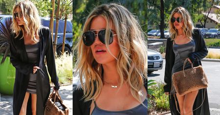 Khloe Kardashian w szlafroku i kapciach od Givenchy (ZDJĘCIA)