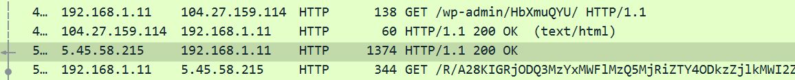 Pakiety pobierania trojana (Wireshark)