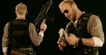 Uzbrojony Szyc reklamuje serial kryminalny!