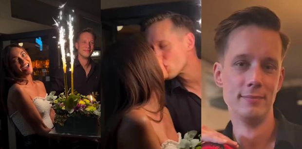 Michał Mikołajczak uczcił 40. urodziny w celebryckim gronie. Edyta Zając skradła show, obdarowując jubilata NAMIĘTNYM BUZIAKIEM (ZDJĘCIA)