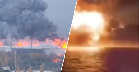 Drony zaatakowały Petersburg. Miasto spowite czarnym dymem