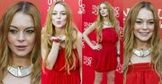 Opuchnięta Lindsay Lohan "rozdaje buziaki" w Madrycie (ZDJĘCIA)