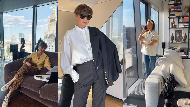 Tak mieszka Katarzyna Sokołowska: widok na Pałac Kultury, etniczne dodatki i przeszklone schody (ZDJĘCIA)