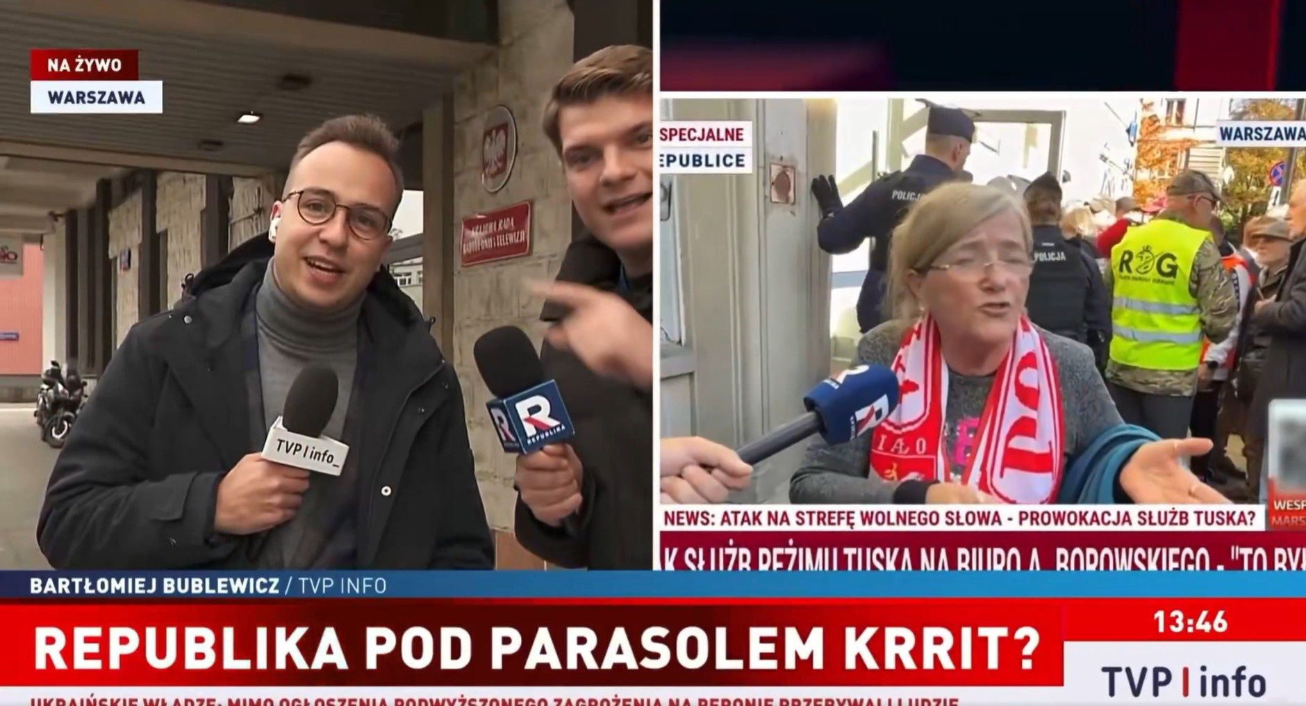 Spięcie reporterów TVP i TV Republika