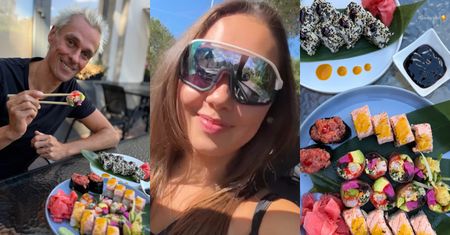 Marcelina Ziętek nadaje prosto z RANDKI z blondwłosym Piotrem Żyłą. Pojedli sushi i delektowali się słoneczną aurą. Fajnie? (ZDJĘCIA)
