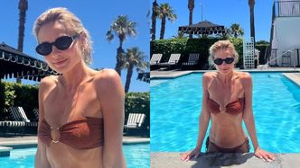 Wyrzeźbiona Małgorzata Socha pręży się w basenie. 45-letnia aktorka zachwyca formą niczym gwiazdy fitnessu