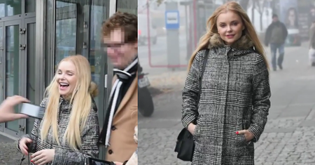 Iza Miko z wielką reklamówką śmieje się do rozpuku i pozuje z fanami