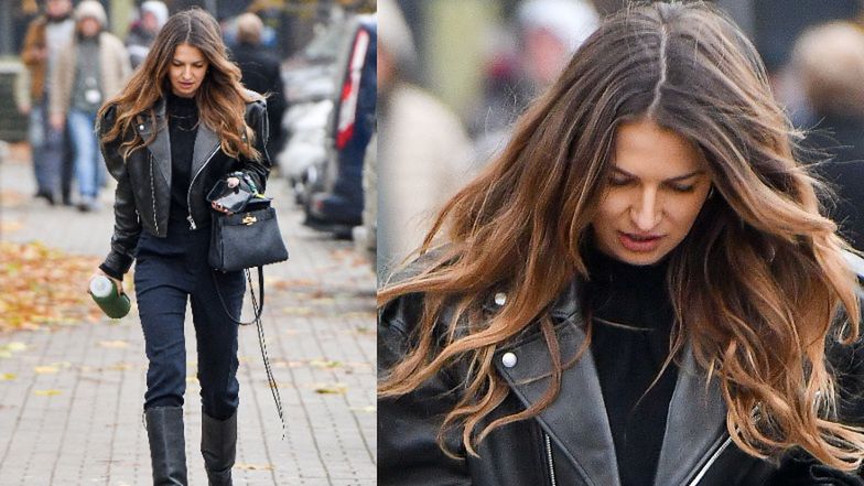 Zatroskana Anna Lewandowska spaceruje z bidonem