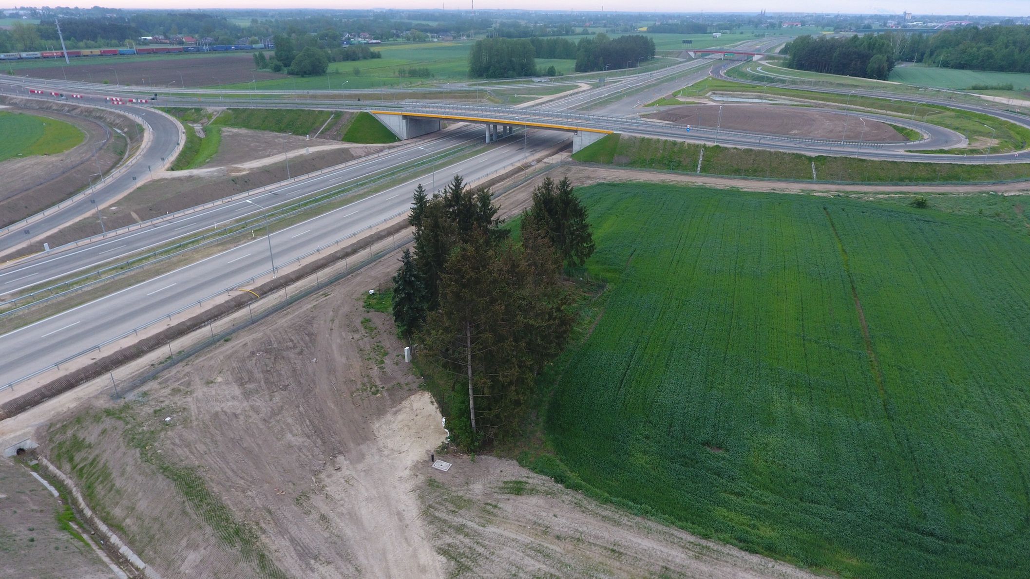 Budowa drogi ekspresowej S14 odc. Lublinek - Aleksandrów Łódzki (połowa zachodniej obwodnicy Łodzi), stan na maj 2022 