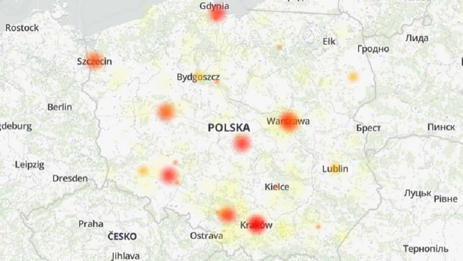 Mapa awarii InPost
