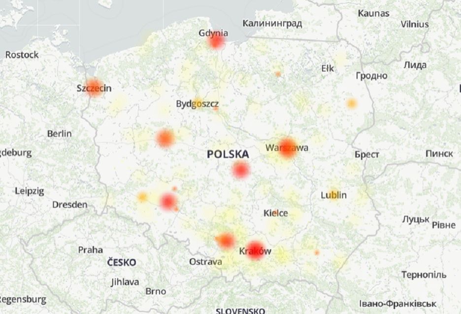 Mapa awarii InPost