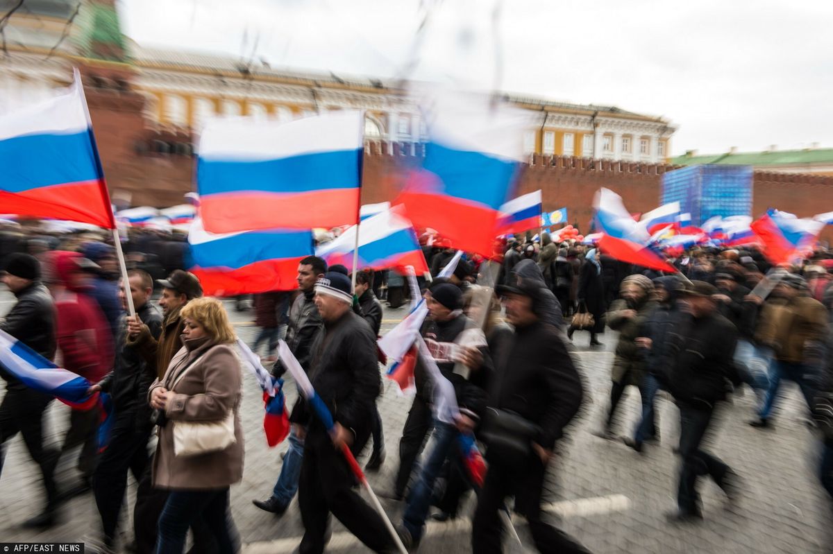 Wiec po aneksji Krymu na Placu Czerwonym w Moskwie 