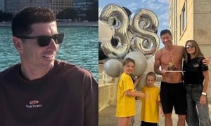 Pozbawiony koszulki Robert Lewandowski dziękuje za życzenia urodzinowe "w towarzystwie swoich ulubionych dziewczyn" (FOTO)