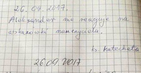 Uczeń dostał uwagę od katechety. Odpowiedź mamy wbija w fotel