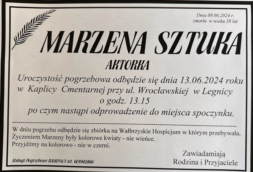 Wiadomo, kiedy odbędzie się pogrzeb Marzeny Kipiel-Sztuki