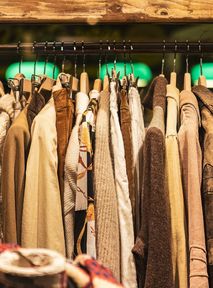 Vintage clothing and shopping in second-hand shops