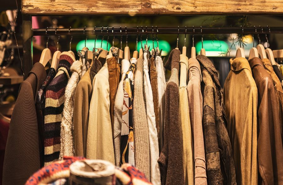 Vintage clothing and shopping in second-hand shops 