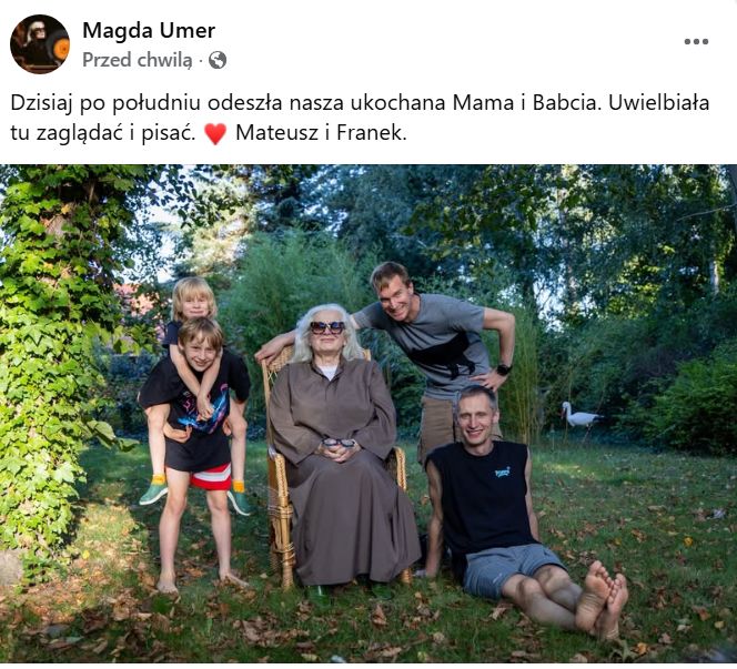 Nie żyje Magda Umer