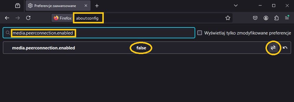 zaawansowane ustawienia firefox