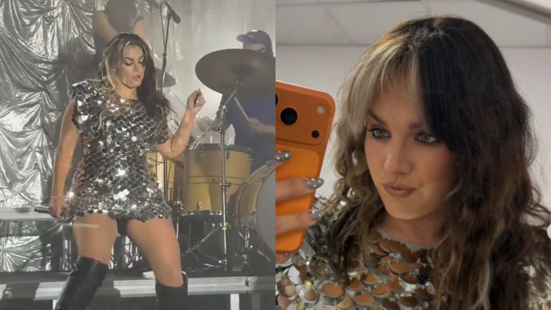 Ewa Farna w srebrnej mini szaleje podczas koncertu