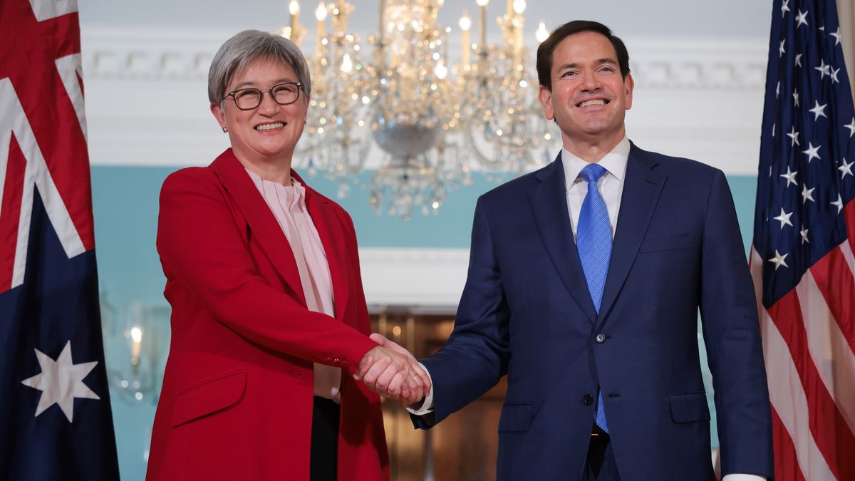 WASHINGTON, DC - JULY 01: U.S. Secretary of State Marco Rubio (R) meets with Australian Foreign Minister Penny Wong at the U.S. Department of State on July 01, 2025 in Washington, DC. Rubio invited the Foreign Ministers from the Indo-Pacific Quad—Australia, India, Japan, and the United States—to their first meeting during U.S. President Donald Trump's second term. (Photo by Kayla Bartkowski/Getty Images)