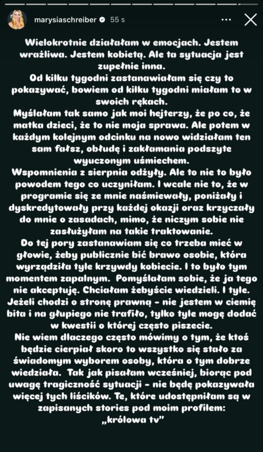 Marianna Schreiber uderza w Agnieszkę Kaczorowską