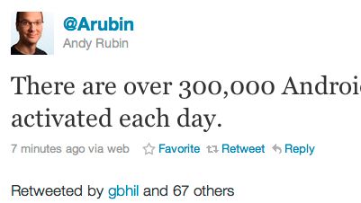 Andy Rubin: 300 000 aktywacji Androidów dziennie 1