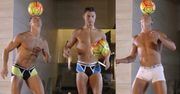 Ronaldo żongluje piłką w samych majtkach!