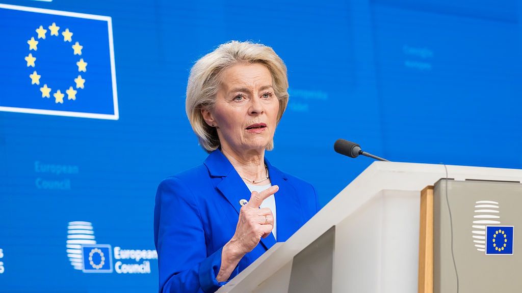 European Council Summit In Brussels
The president of the European Commission, Ursula von der Leyen, speaks during a press conference at the European Council meeting in Brussels, Belgium, on March 20, 2026. EU leaders discuss the impact of the Iran conflict on energy prices and security, alongside divisions over support for Ukraine prior to the European summit meeting in Brussels. (Photo by Jonathan Raa/NurPhoto via Getty Images)
NurPhoto
action plan, ukraine support loan, multiannual financial framework, official portrait, international alliance for ocean monitoring, one market for one europe, ai, single corporate framework, middle east escalation, iran conflict, 28th regime, brussels, energy price spike, fossil fuel phase-out, administrative burden, euratom, euco, military assistance, corporate law reform, pact on migration and asylum, russia-ukraine war, nuclear research, migration diplomacy, european competitiveness, eu, european commission headquarters, 20th sanctions package, frozen russian assets, eu inc., president of the european commission, one europe one market roadmap, single market integration, mff, bureaucracy reduction, fusion energy, european council summit, march 2026, us-israel strikes, oceaneye, budget support, lebanon humanitarian aid, doorstep statement, energy security, digital sovereignty