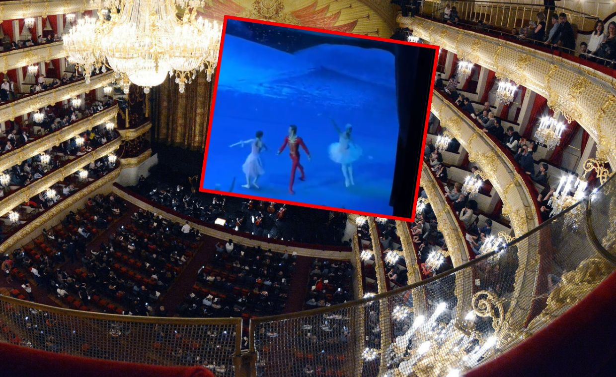 wiadomości,aktualności,WP Wiadomości Kontrowersyjny napis podczas baletu w Moskwie. Nagranie obiegło sieć