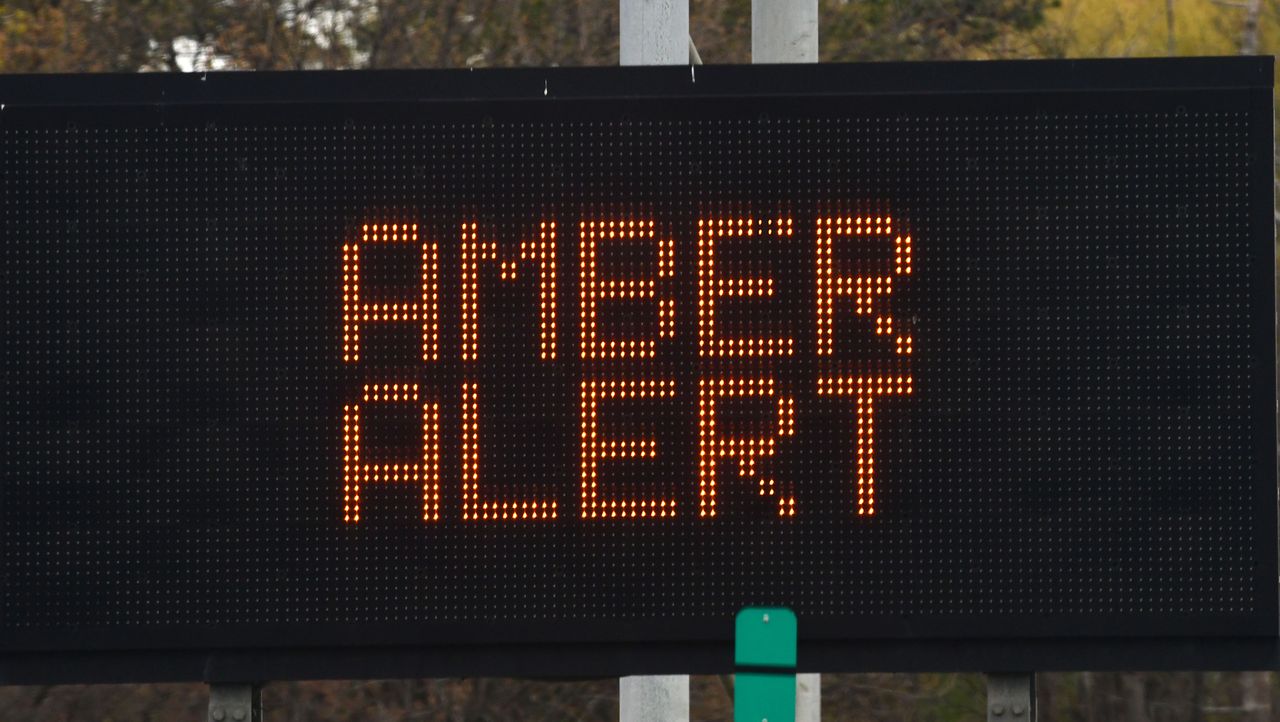 An Amber Alert sign is seen on I-90 for Gustavo Oliveira, 9, who was abducted from his home on Tallow Wood Drive on Friday, May 8, 2020 in Clifton Park, N.Y. 41-year-old Nivaldo Oliveira is the suspect. (Photo by Lori Van Buren/Albany Times Union via Getty Images)