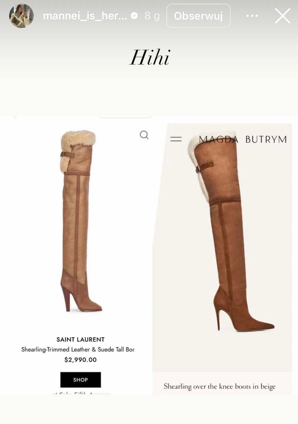 Sara Boruc zarzuca Magdzie Butrym kopiowanie światowych marek