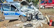 Wypadek radiowozu. Policjanci w szpitalu
