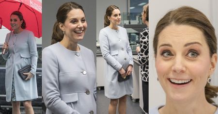 Księżna Kate z coraz większym brzuszkiem odwiedziła neurobiologów (ZDJĘCIA)