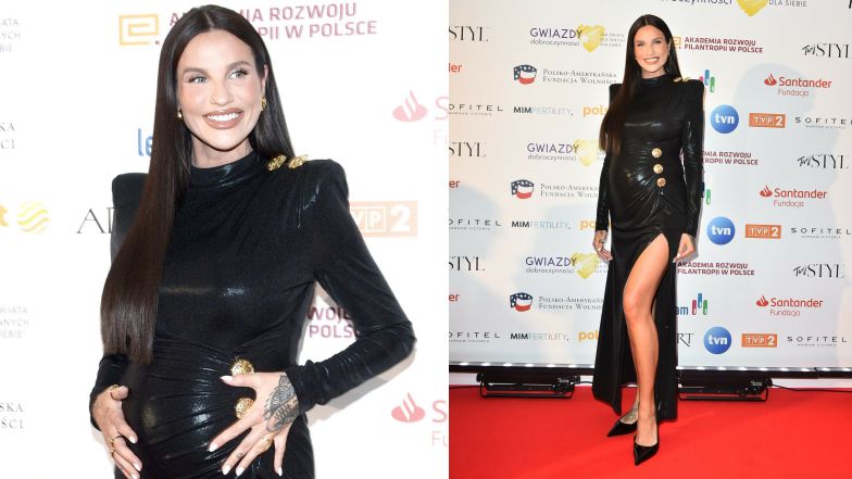 Ciężarna Karolina Gilon gra nogą na gali 
