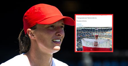 Od 21 lat nie mieszka w Polsce. Z taką flagą przyszła na mecz Świątek. "Mam ciarki"