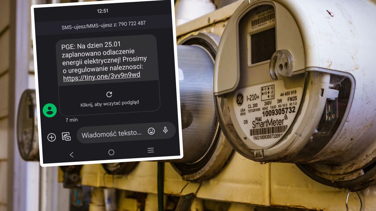 Fałszywy SMS o energii elektrycznej