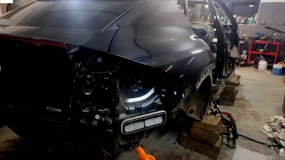 Odzyskany samochód był już w znacznym stopniu rozebrany