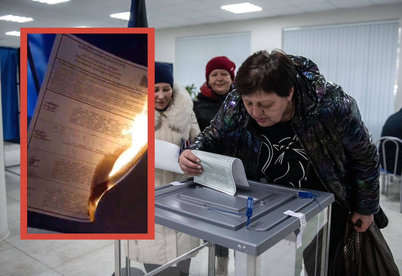 Mieszkanka Moskwy spaliła kartę do głosowania. "Oddajcie męża!!!"