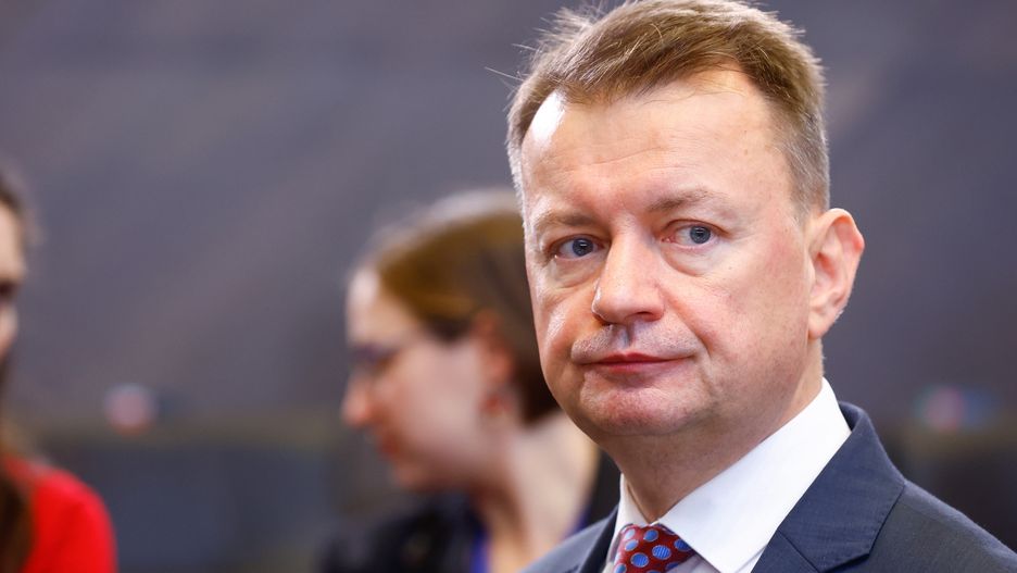 Polish Defence Minister Mariusz Blaszczak at the start of the second meeting of the second day of a NATO Council Defense Ministers at the Alliance headquarters in Brussels, Belgium, 13 October 2022. EPA/STEPHANIE LECOCQ Dostawca: PAP/EPA.