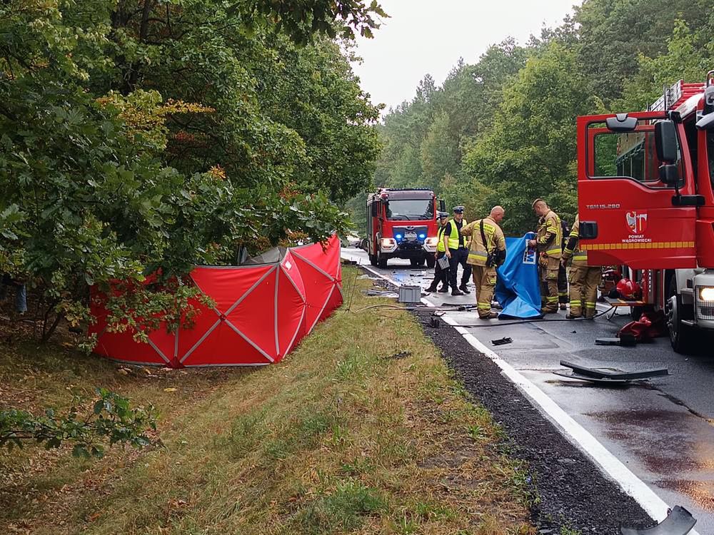 Tragiczny wypadek na trasie Wągrowiec–Rogoźno. Nie żyje kierowca osobówki