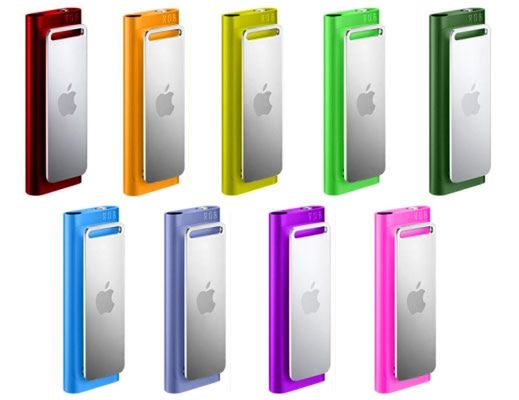iPod shuffle 3g w kolorach tęczy