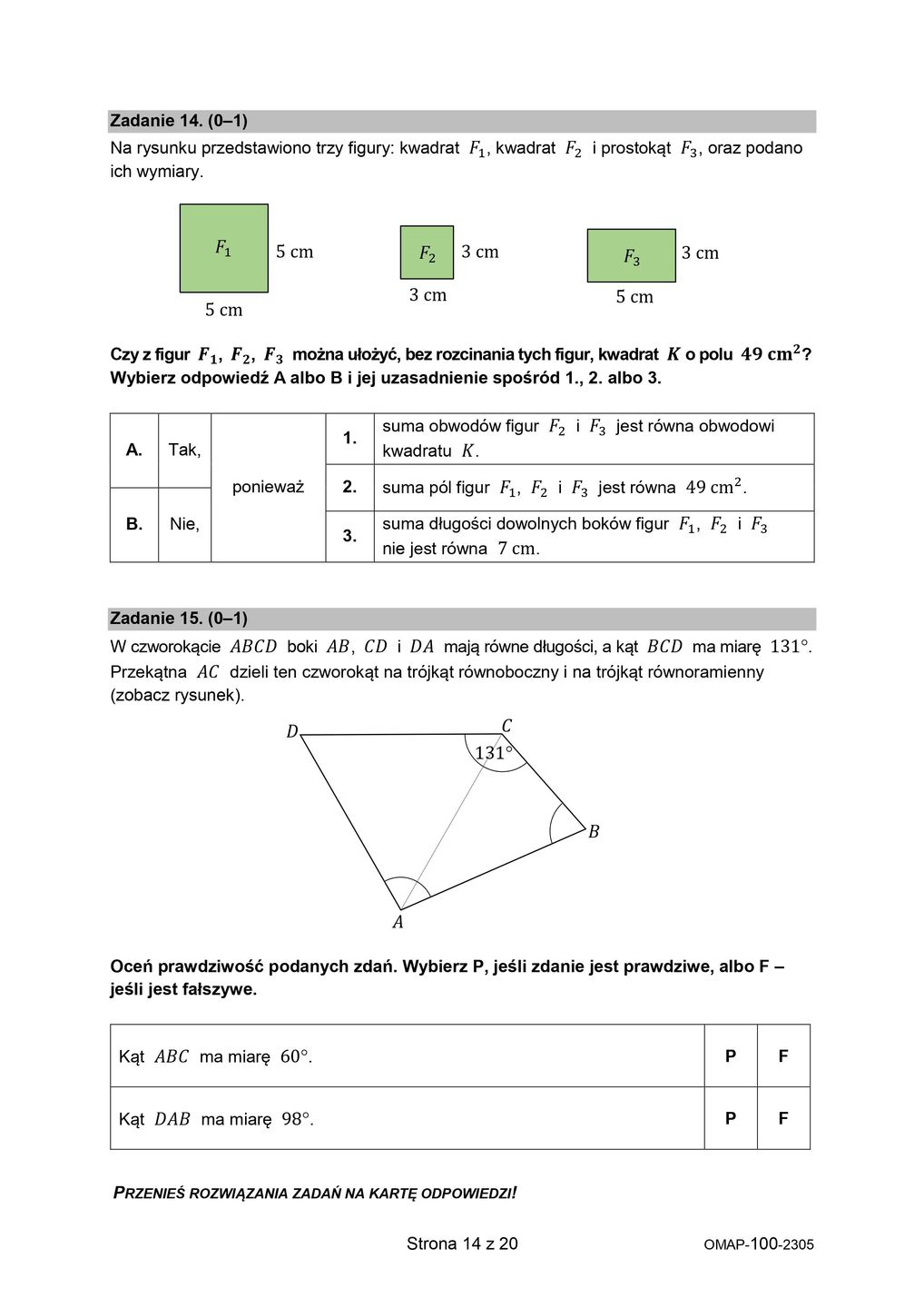 Egzamin ósmoklasisty 2023. Arkusze CKE z matematyki
