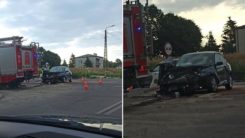 Zderzenie aut na skrzyżowaniu na DK19 w Strzeszkowicach Dużych