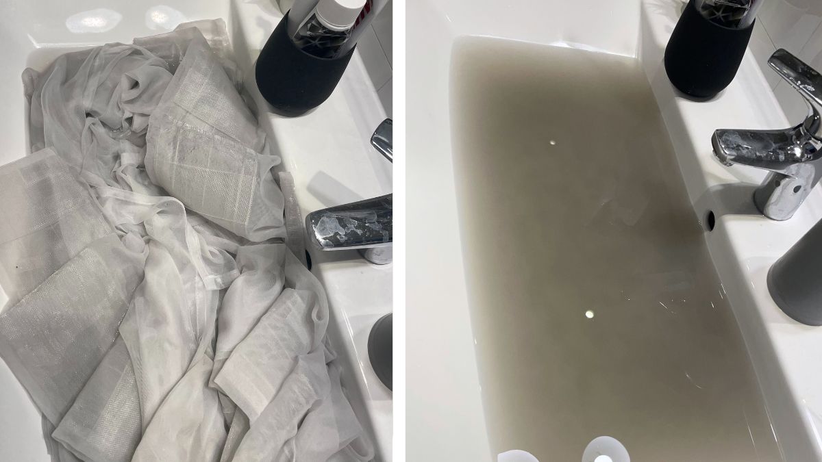 Stripowanie firanek.