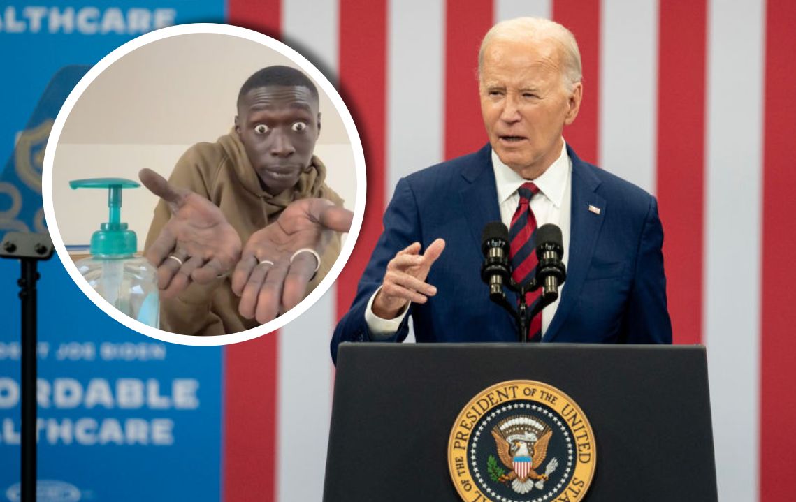 Joe Biden and Khaby Lame, TikTok star.