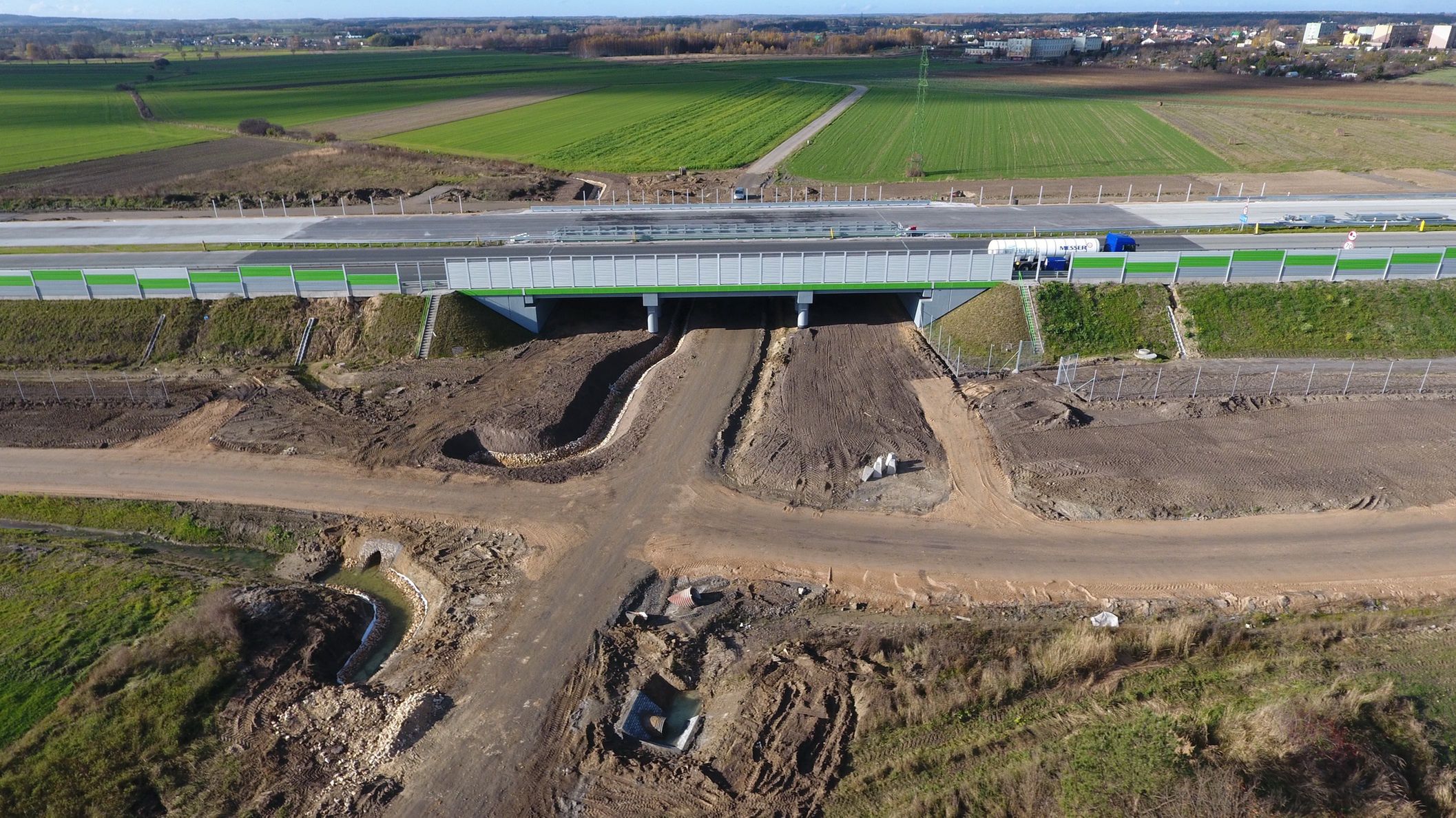 Autostrada A1 między Piotrkowem Trybunalskim a Kamieńskiem w listopadzie 2022 r.