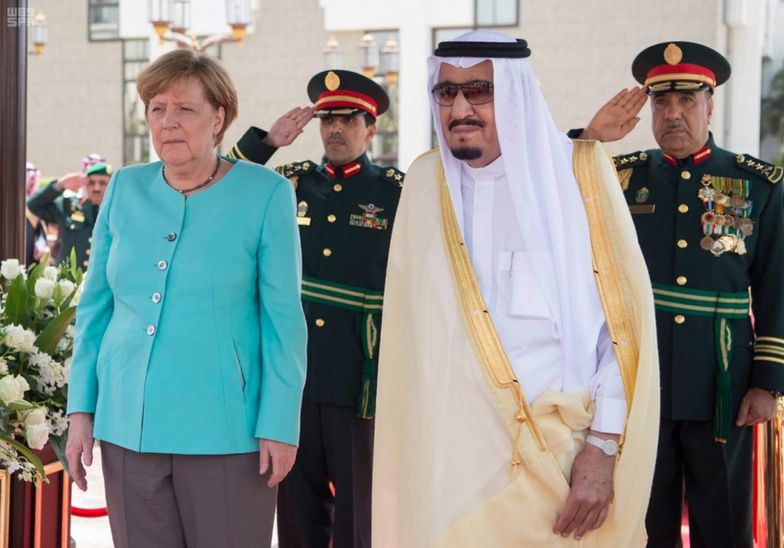 Kanclerz Angela Merkel i król Salman