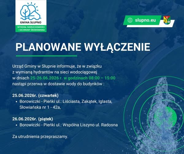 Planowane wyłączenie wody 